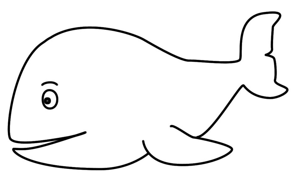 Tranh tô màu con cá voi đơn giản