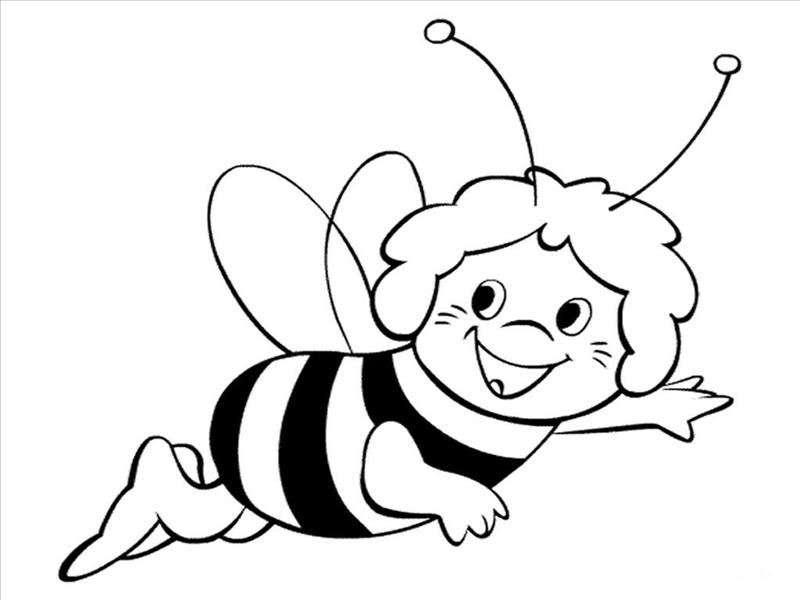 Tranh tô màu con ong chăm chỉ