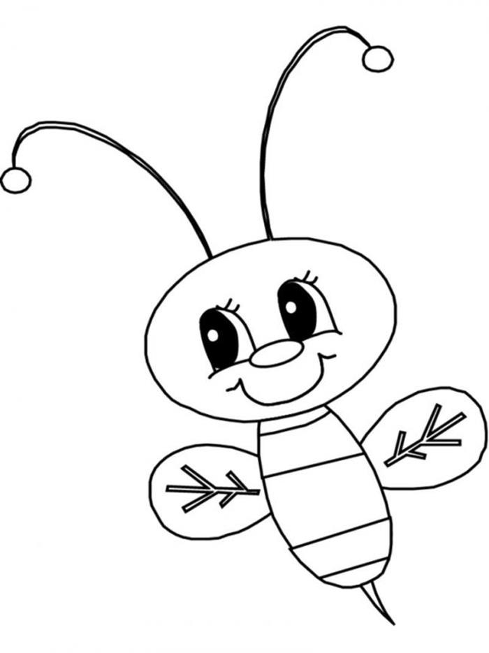 Tranh tô màu con ong cute