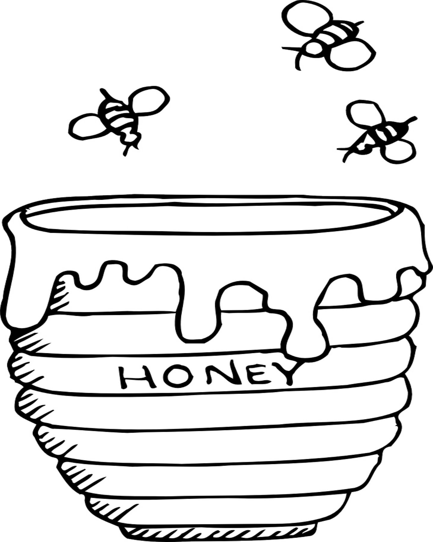 Tranh tô màu con ong và hũ mật
