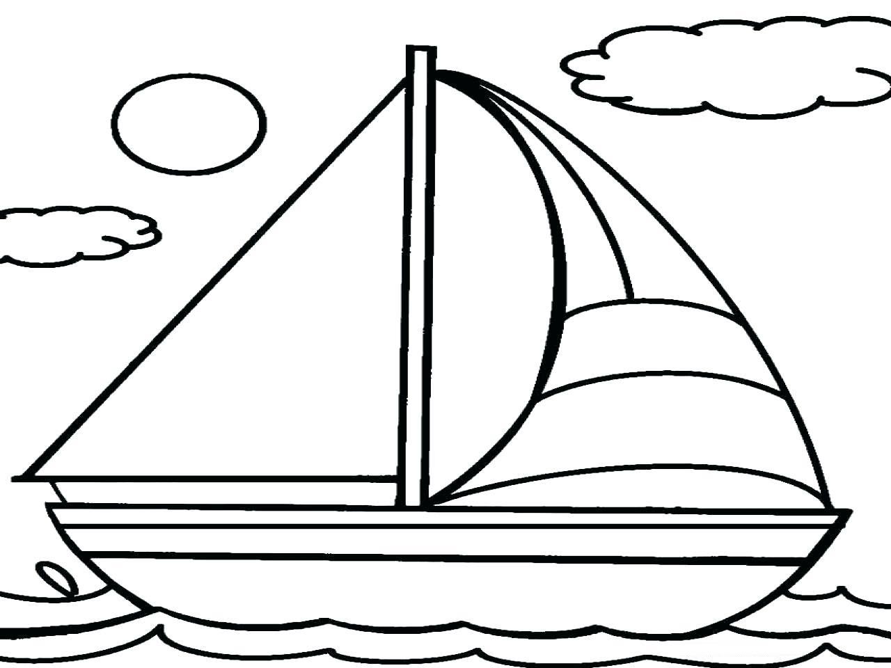 Tranh tô màu con thuyền đơn giản