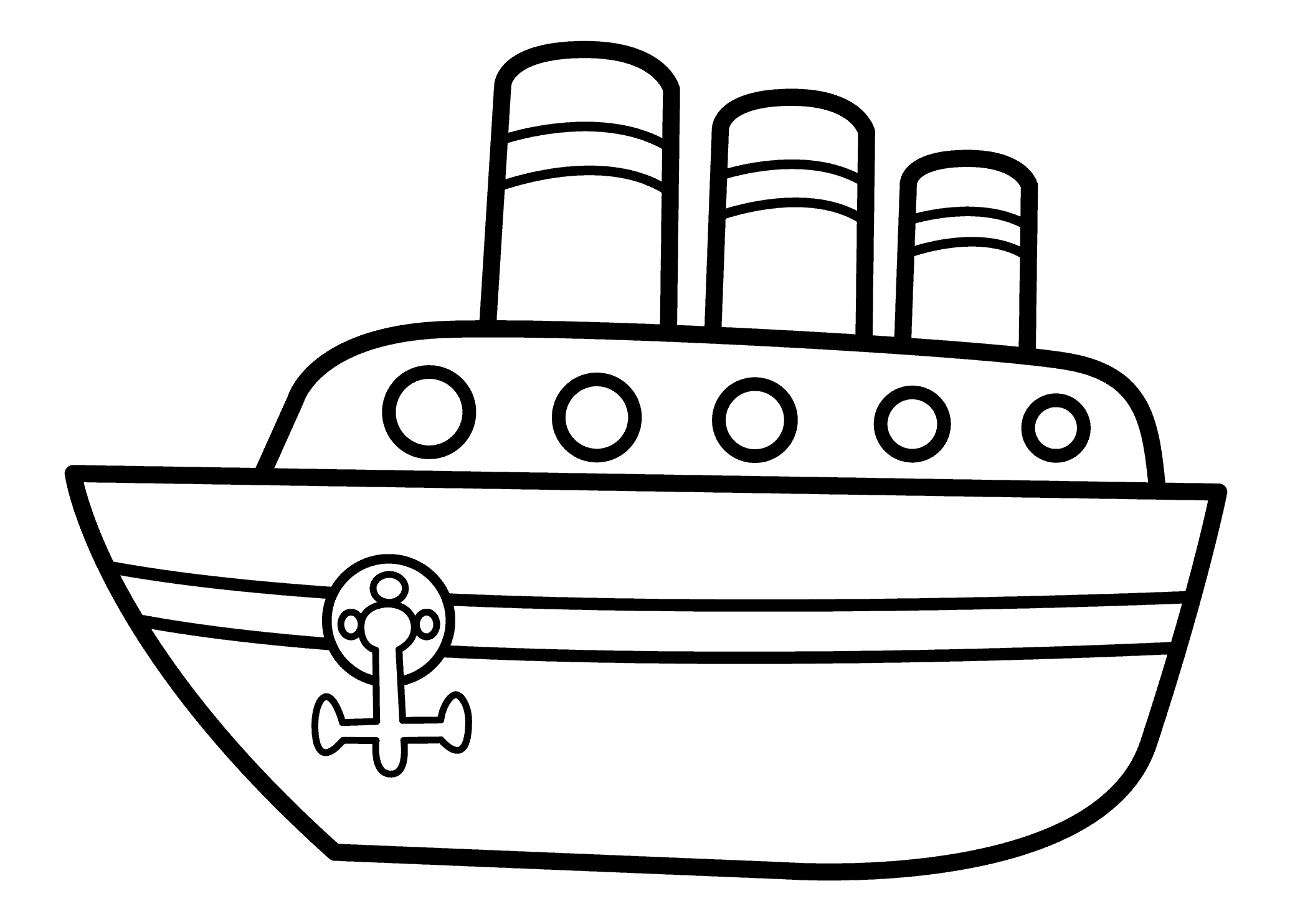 Tranh tô màu con thuyền ống khói