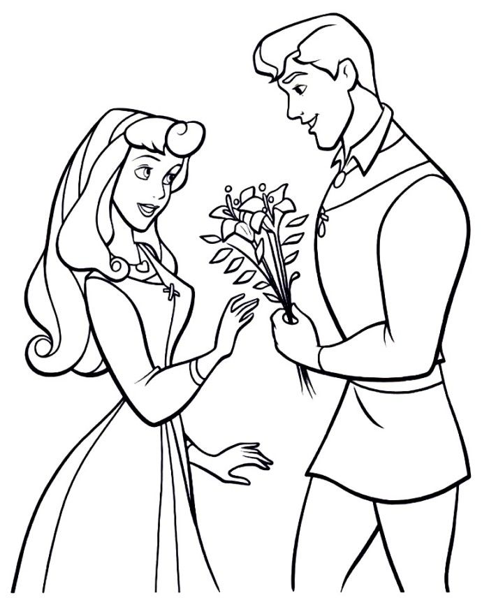 Tranh tô màu công chúa Disney và hoàng tử