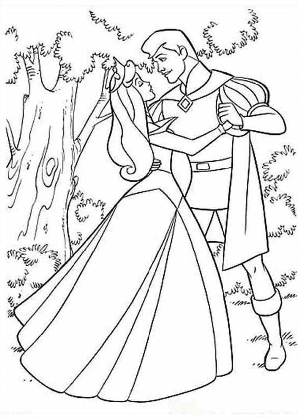 Tranh tô màu công chúa và hoàng tử khiêu vũ