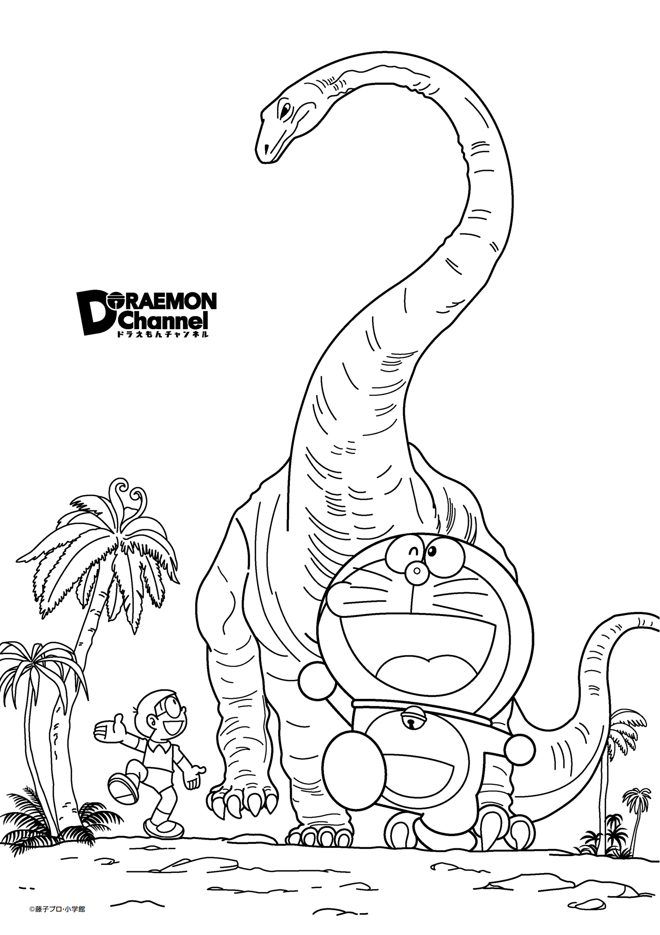 Tranh tô màu Doremon, Nobita và người bạn khủng long