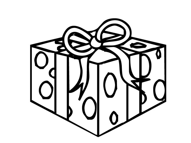 Tranh tô màu hộp quà sinh nhật đơn giản