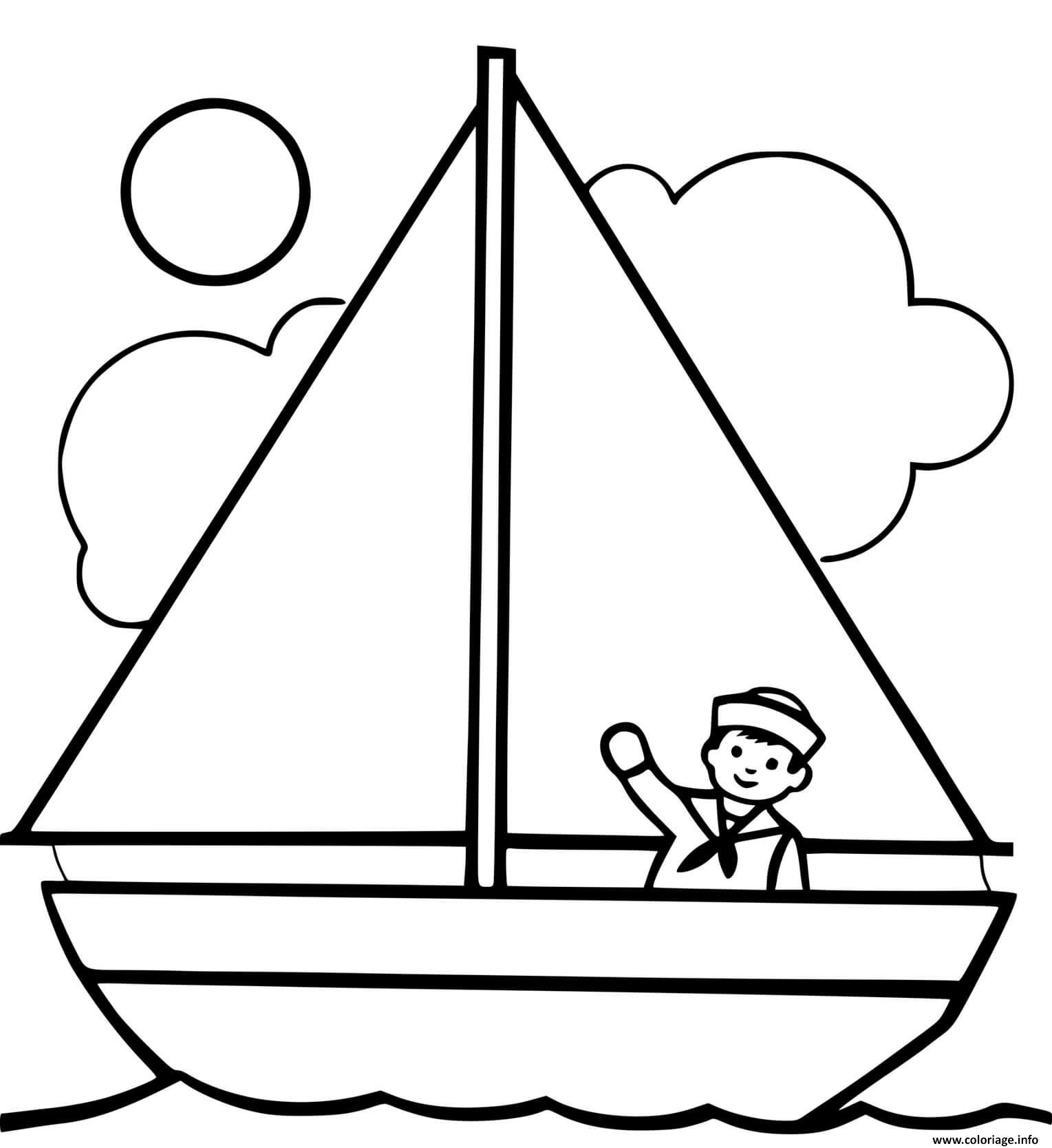 Tranh tô màu thuyền buồm đơn giản, đẹp