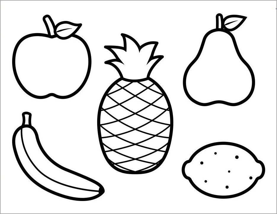 Tranh tô màu trái cây đơn giản