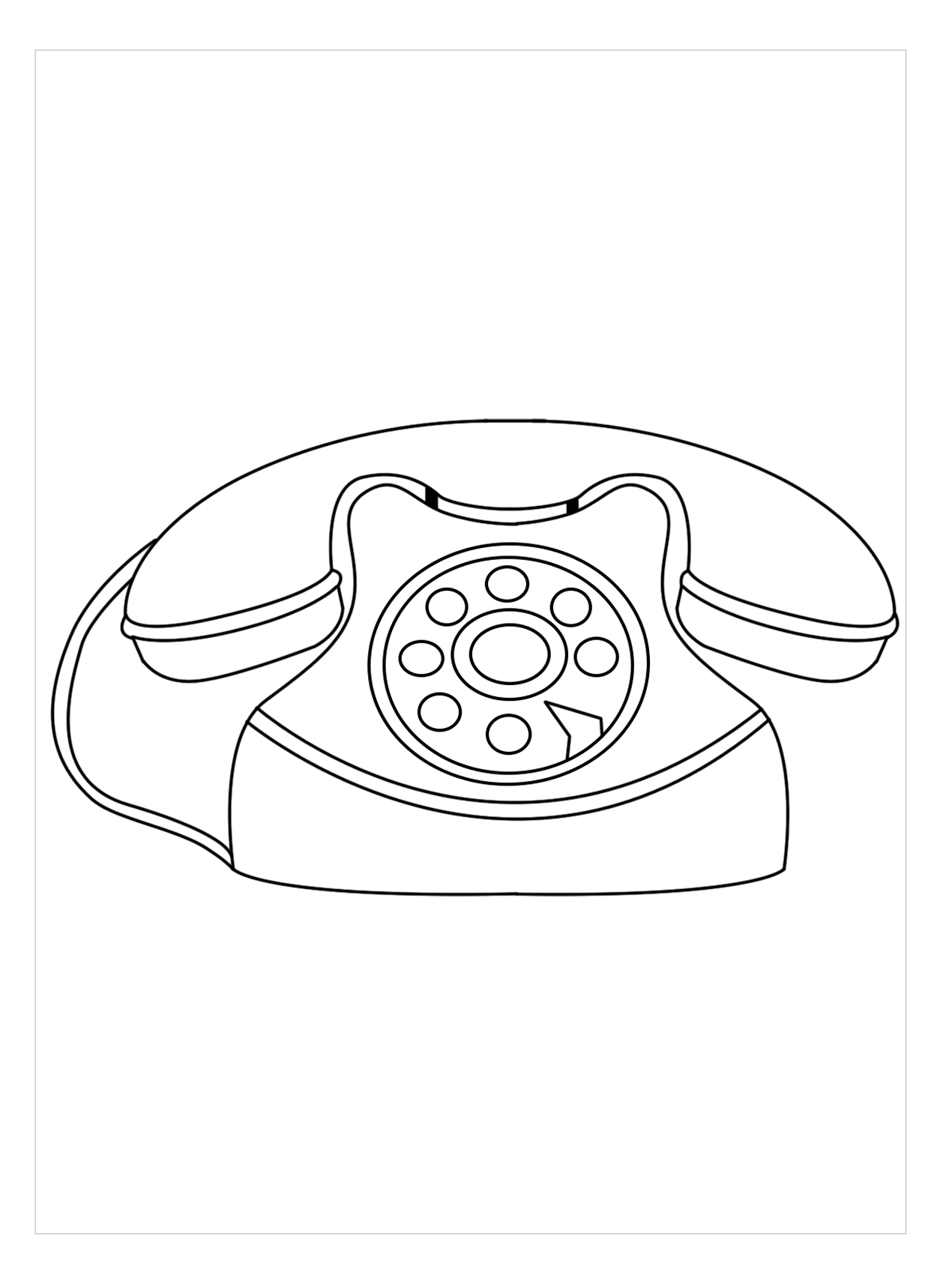 Hình chiếc điện thoại để bàn tô màu