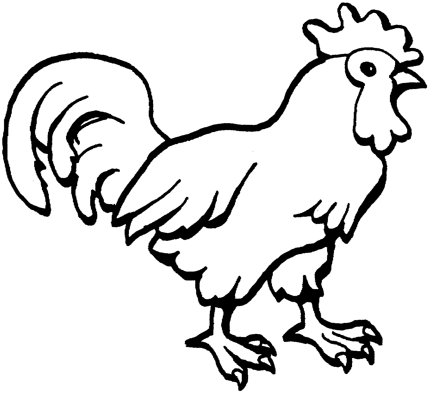 Mẫu tranh tô màu con gà trống