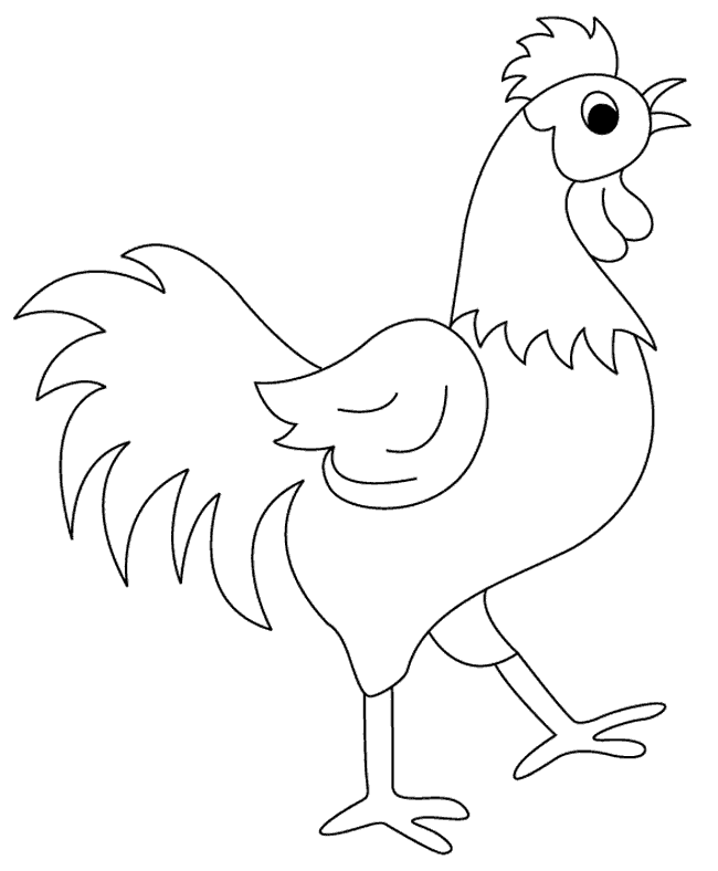 Tranh tô màu con gà trống đơn giản