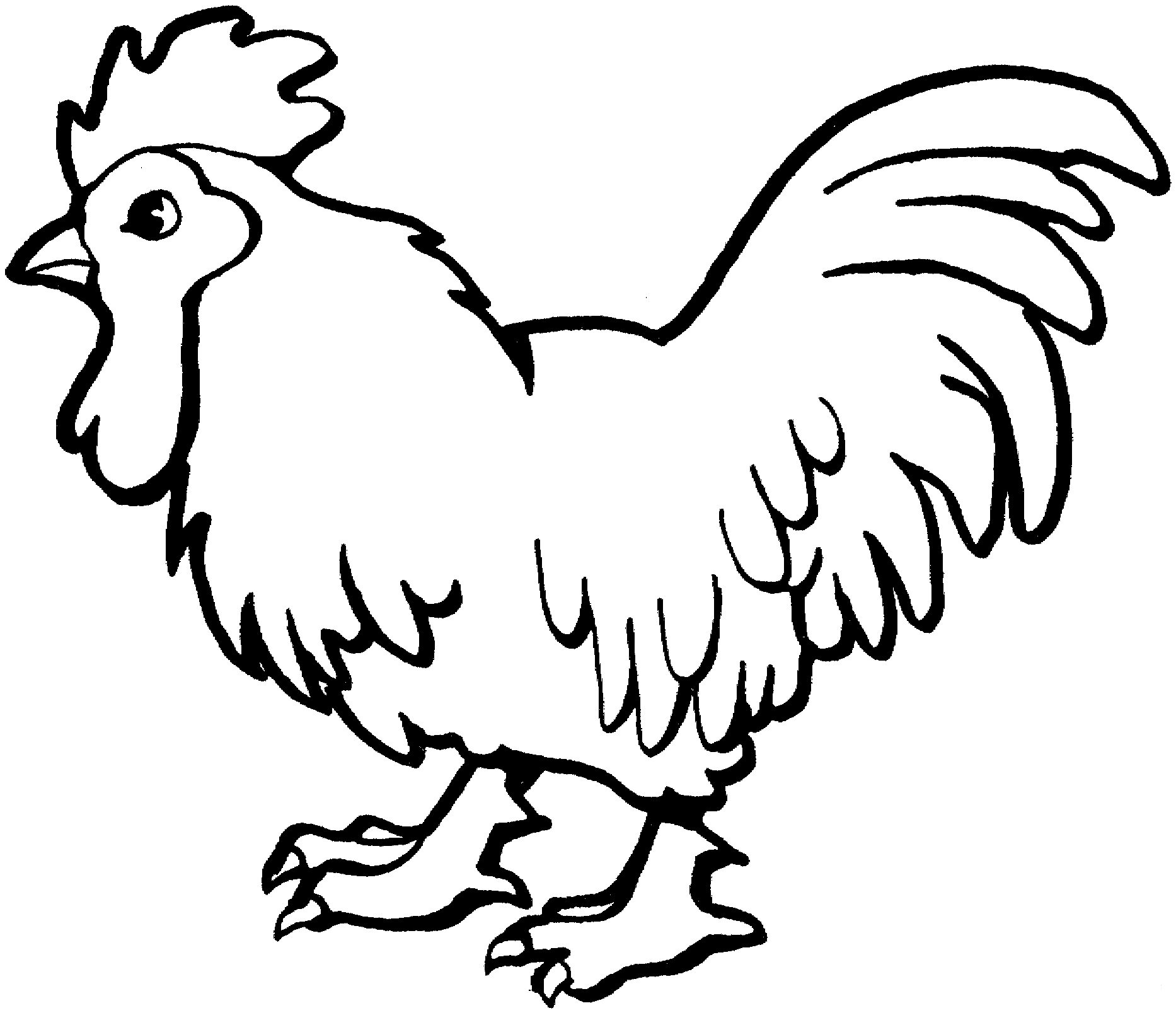 Tranh tô màu con gà trống