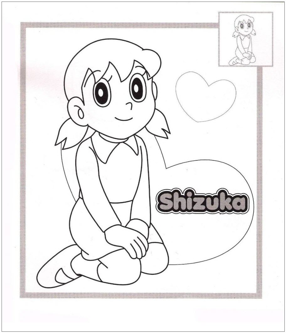 Tranh tô màu cho bé hình Shizuka
