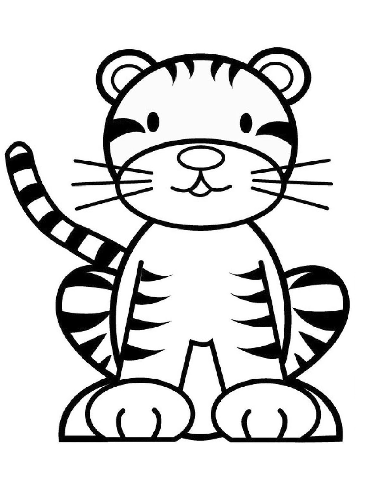 Hình tô màu con hổ cute
