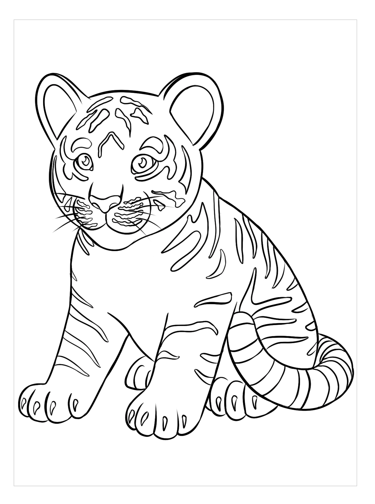 Hình tô màu con hổ dễ thương