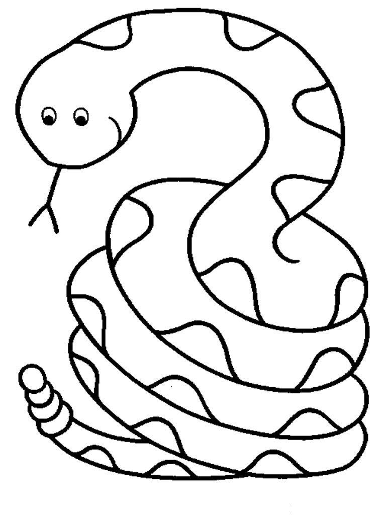 Tranh tô màu con rắn cuộn tròn