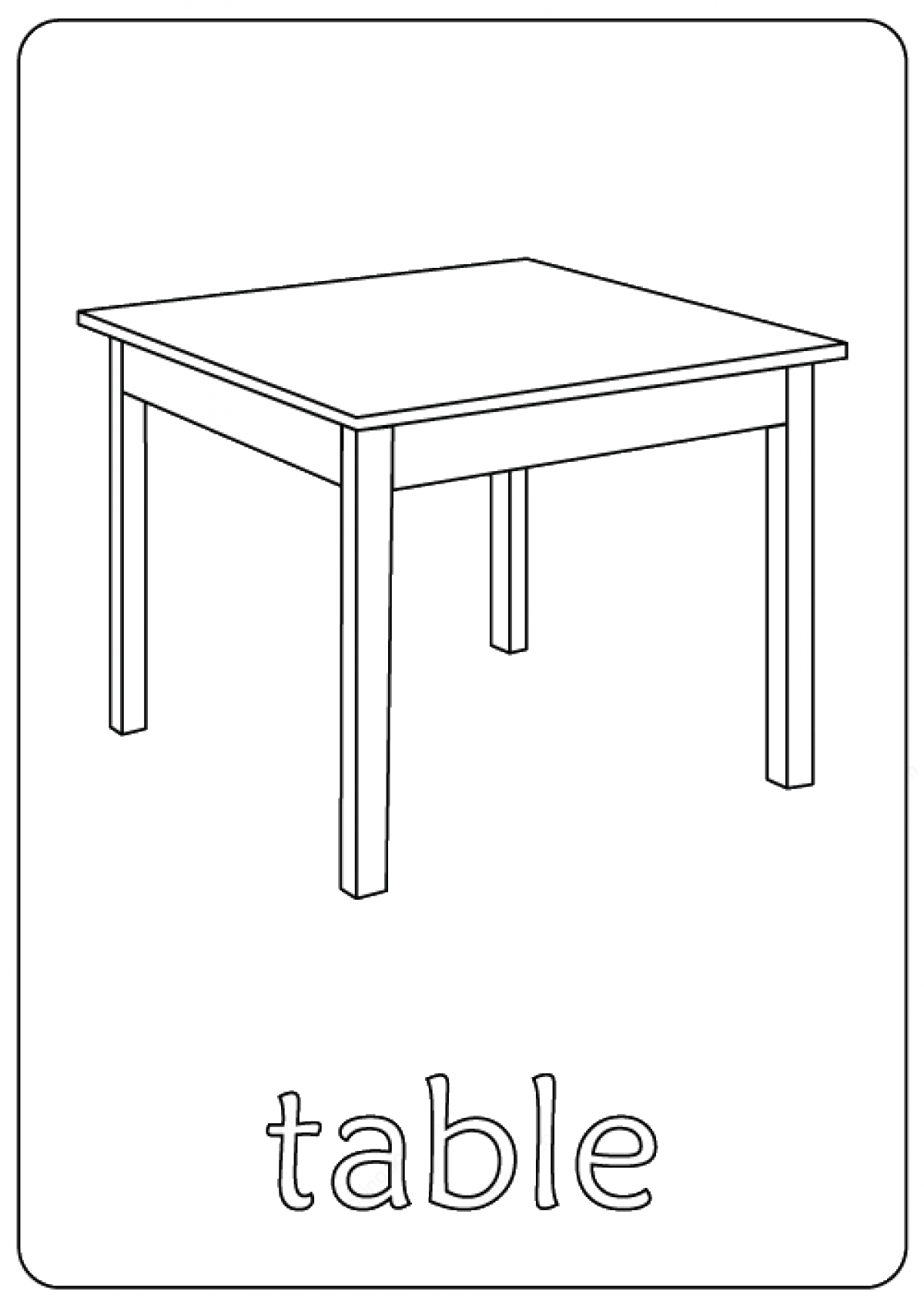 Тест стола. Table раскраска. Раскраска Столоса. Буква ножки стола раскраска. Table PNG картинка для детей.