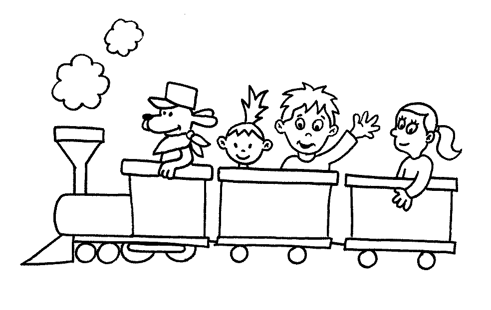 Tranh tô màu xe lửa cho bé