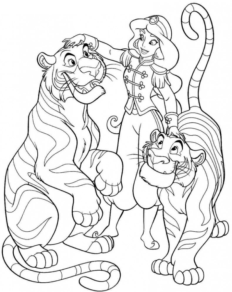Tranh tô màu con hổ trong phim hoạt hình Disney