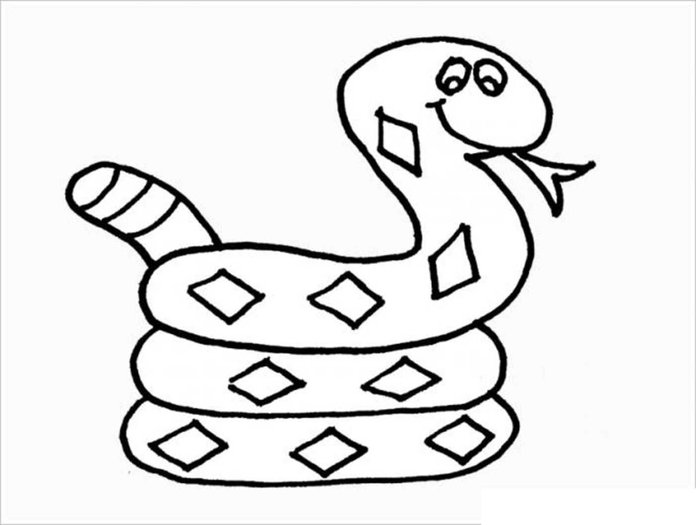 Tranh tô màu con rắn cuộn tròn