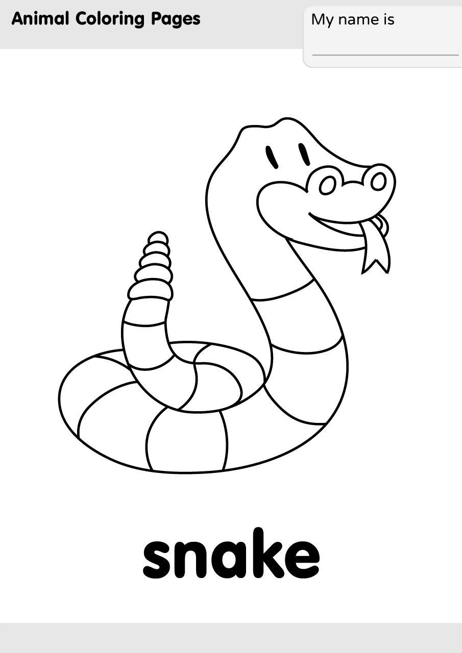 Tranh tô màu sắc con cái rắn đơn giản