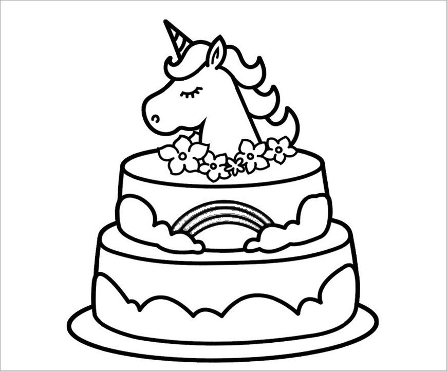 Tranh tô màu bánh kem và hình ngựa Pony