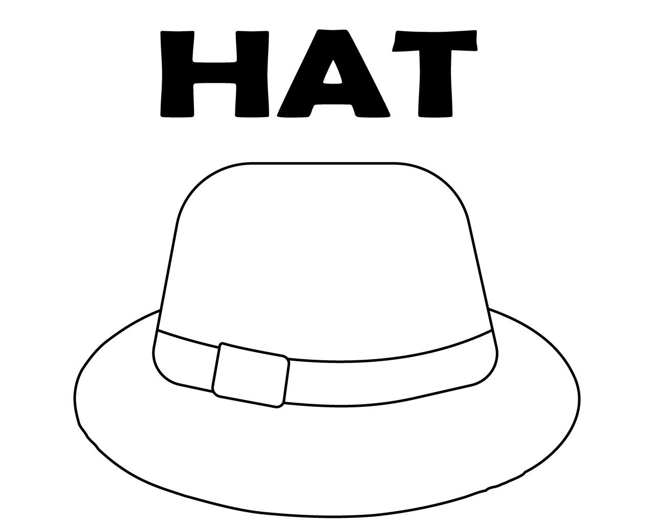 Tranh tô màu cái nón đơn giản. sắc nét
