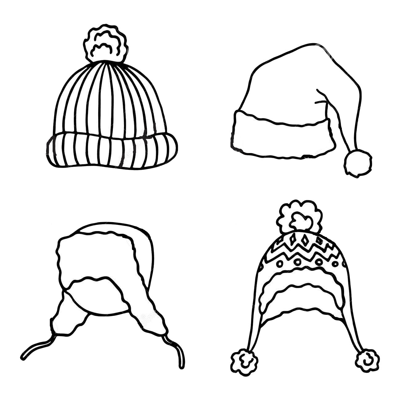 Tranh tô màu những chiếc nón dành cho mùa đông