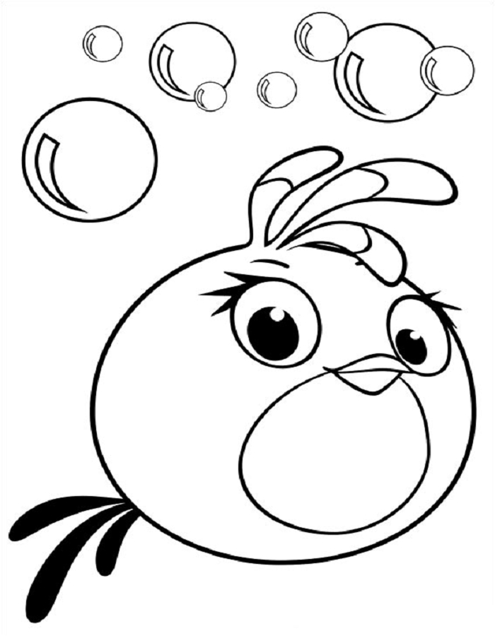 Hình tô màu Angry Birds dễ thương