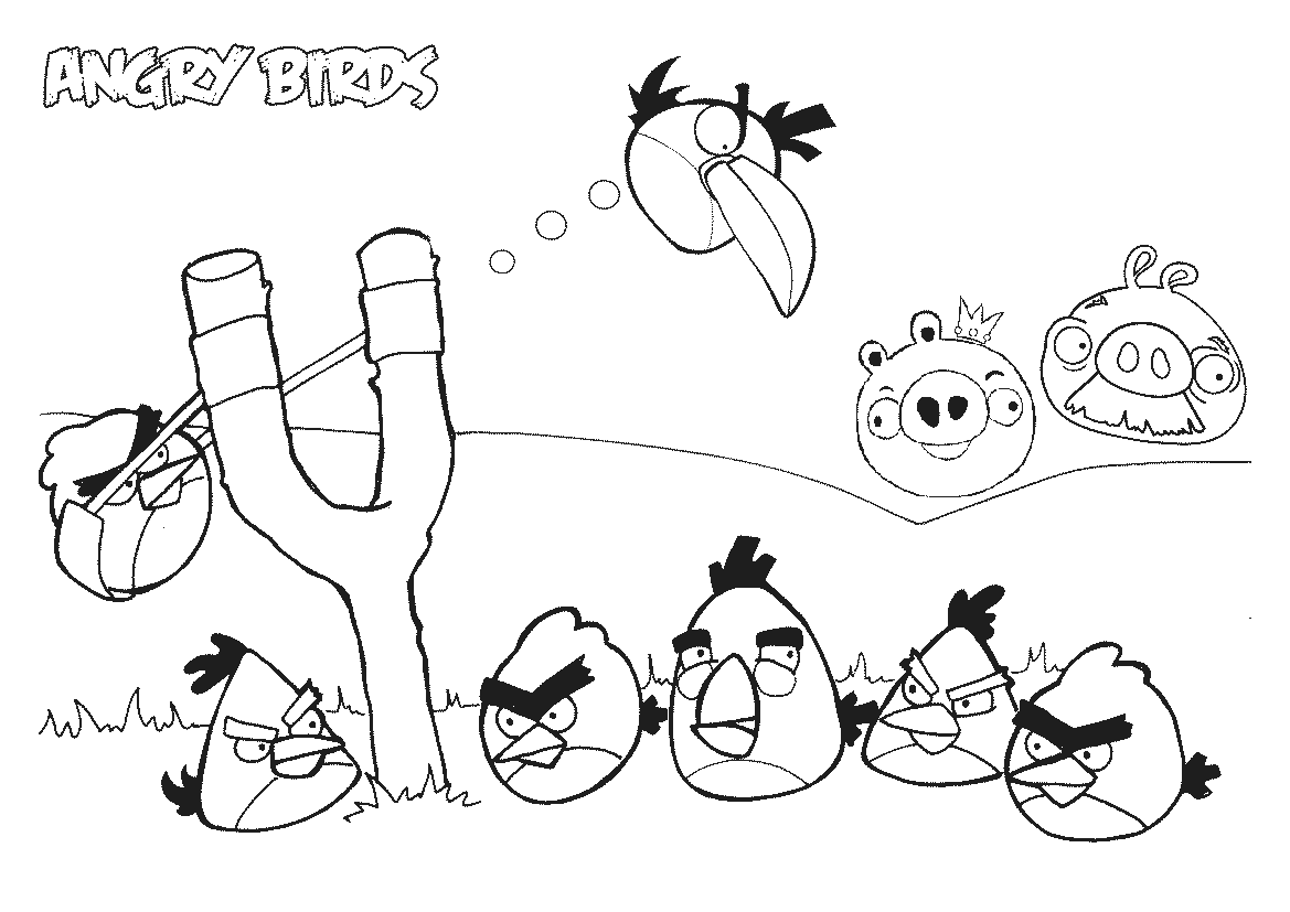 Mẫu tranh tô màu những chú chim Angry Birds