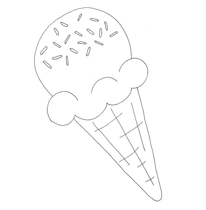 Tranh tập tô hình cây kem cho bé