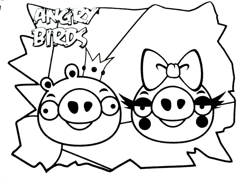 Tranh tô màu Angry Birds cute