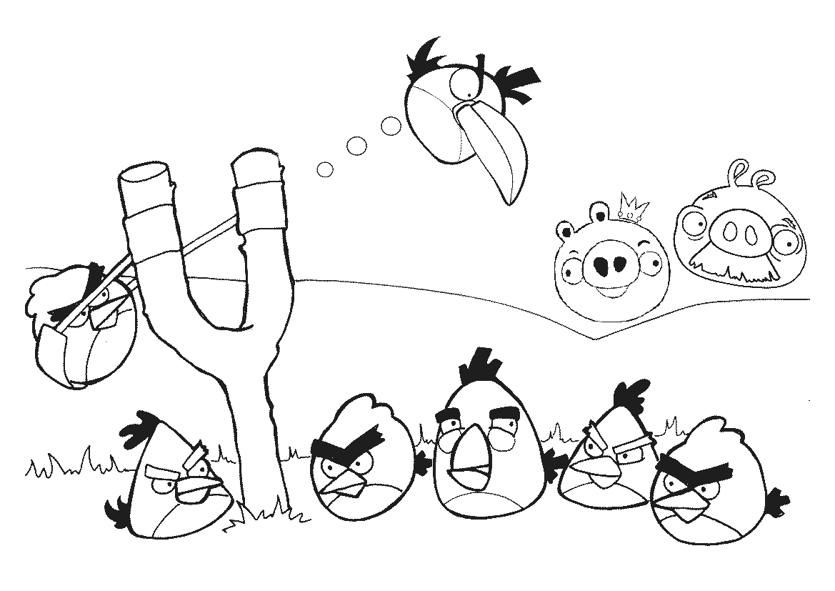 Tranh tô màu Angry Birds đẹp