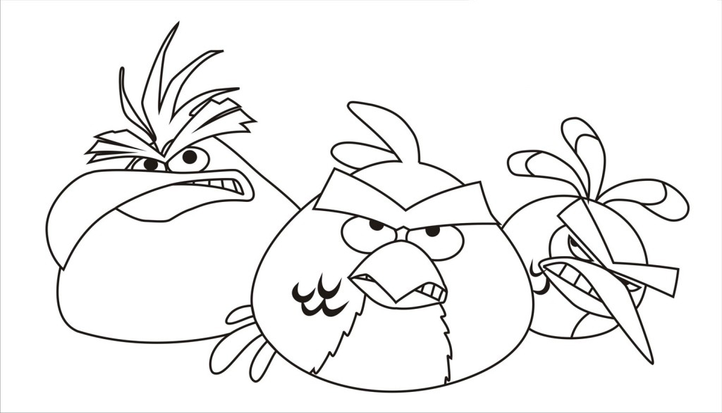 Tranh tô màu Angry Birds đơn giản