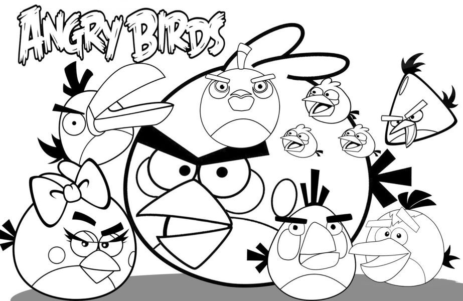 Tranh tô màu Angry Birds ngộ nghĩnh
