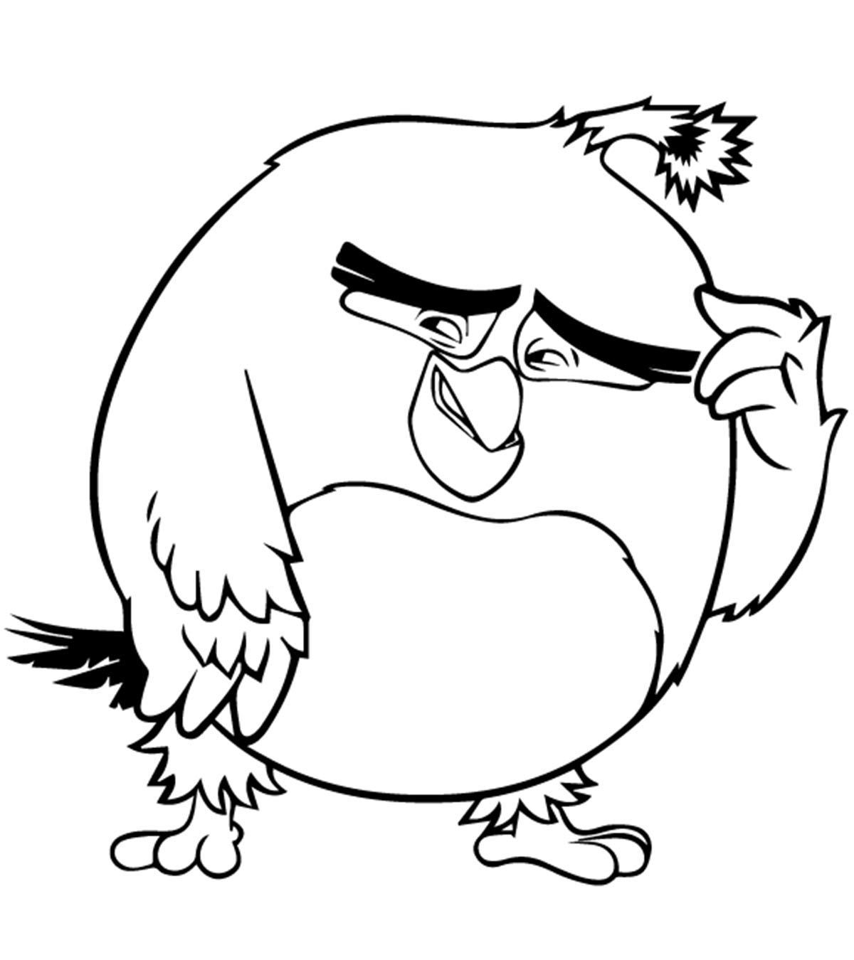 Tranh tô màu Angry Birds suy nghĩ