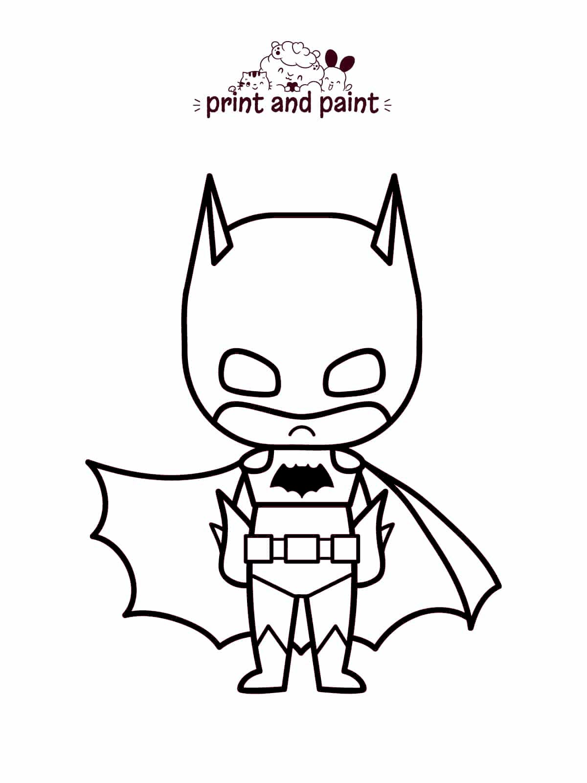 Tranh tô màu Batman chibi cute