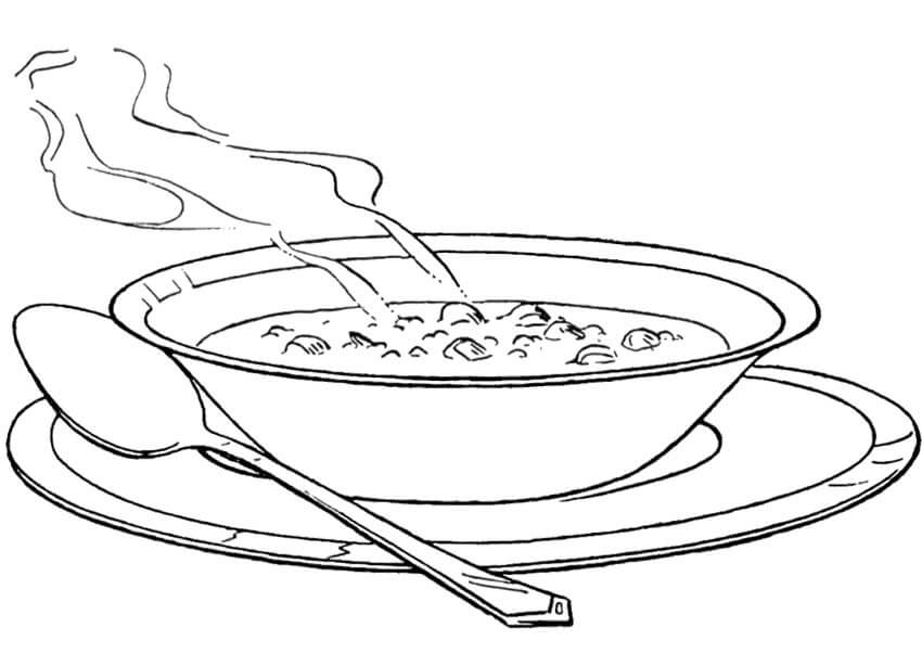 Tranh tô màu cái bát soup