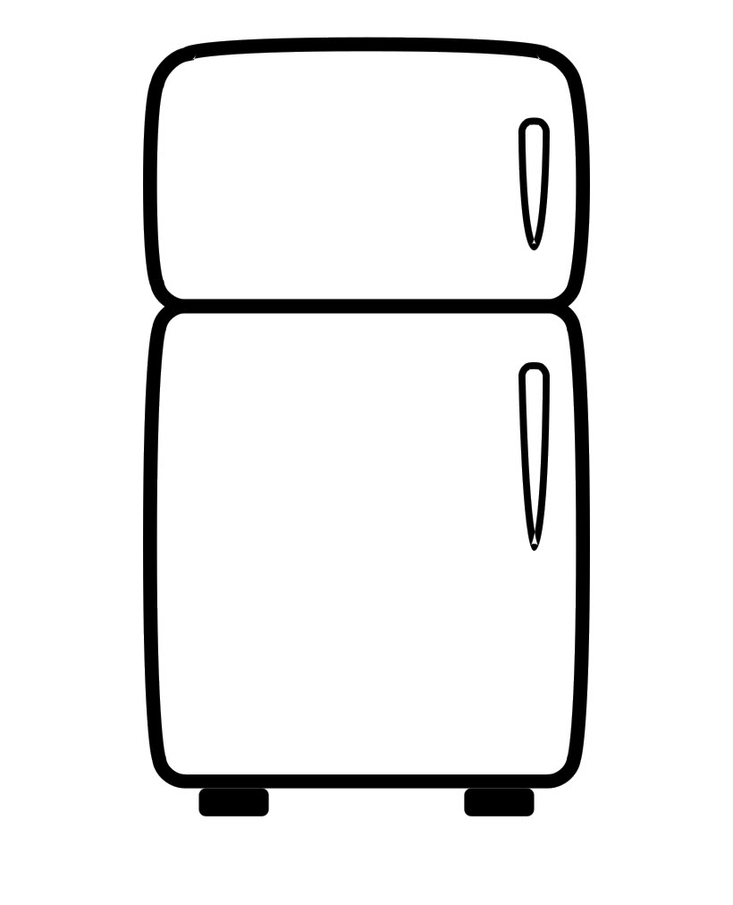Tranh tô màu cái tủ lạnh đơn giản
