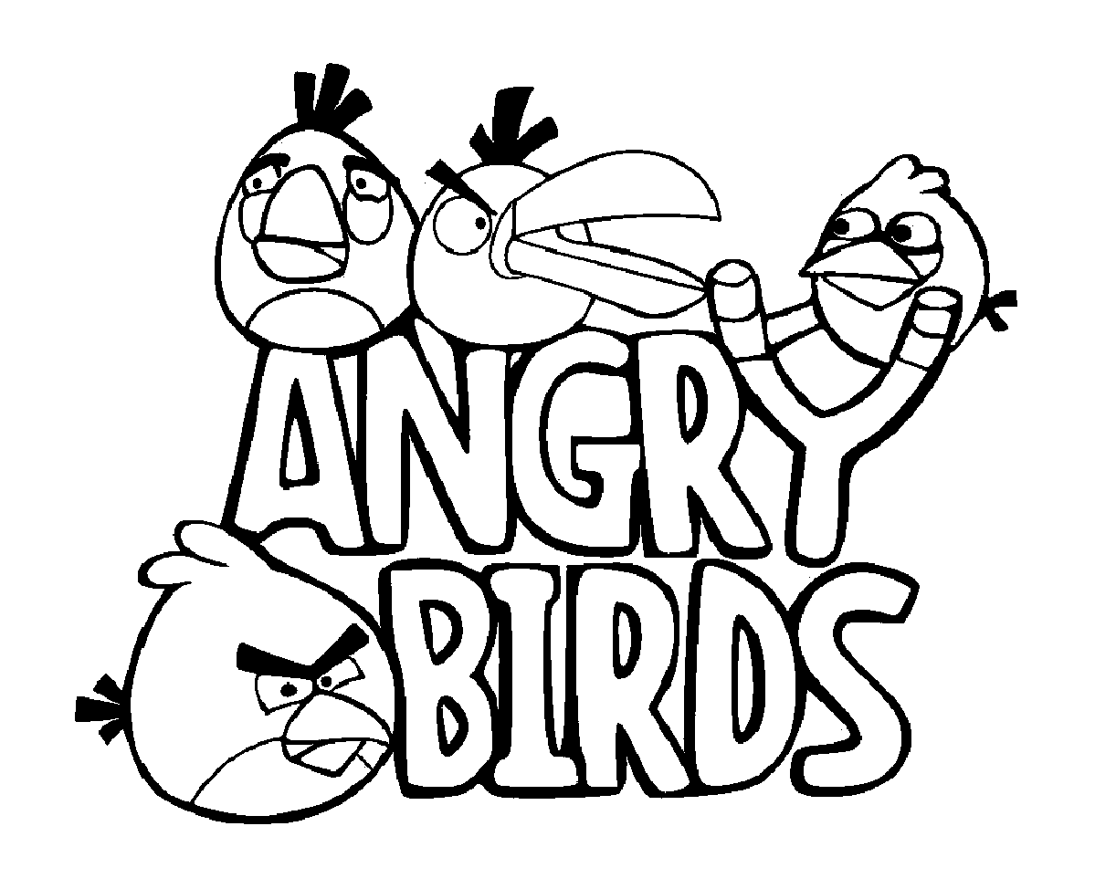 Tranh tô màu cho bé hình Angry Birds