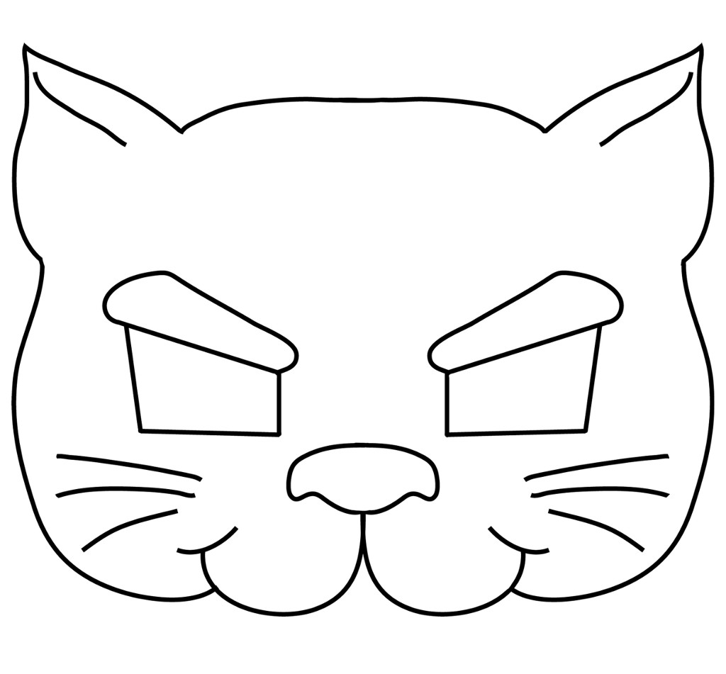 Tranh tô màu mặt mèo cho ngày Halloween