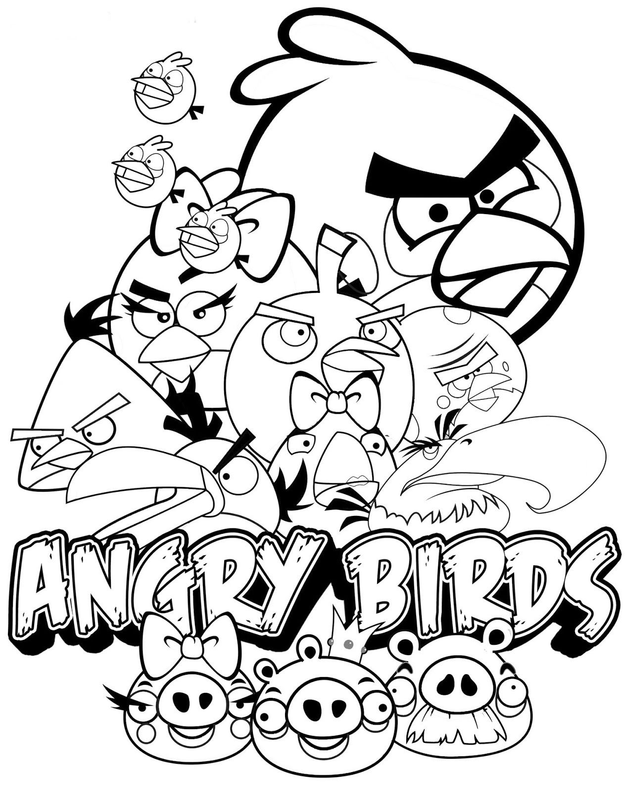 Tranh tô màu những chú chim Angry Birds