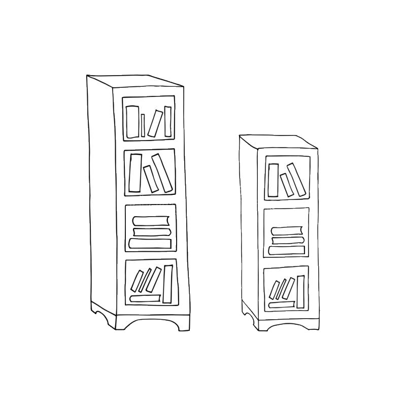 Tranh tô màu tủ đựng sách đơn giản