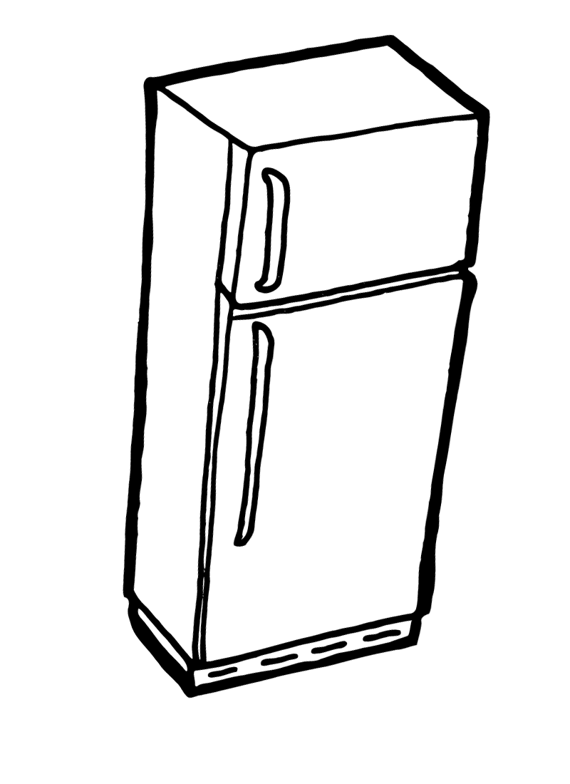 Tranh tô màu tủ lạnh đơn giản