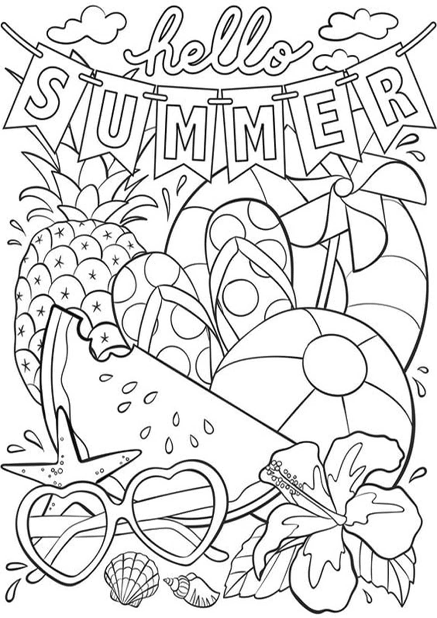 Summer Printable Coloring Pages Gif Summer Coloring My XXX Hot Girl