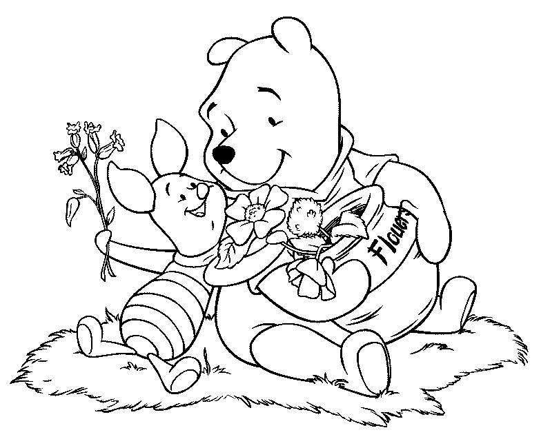 Ảnh tô màu gấu Pooh cho bé