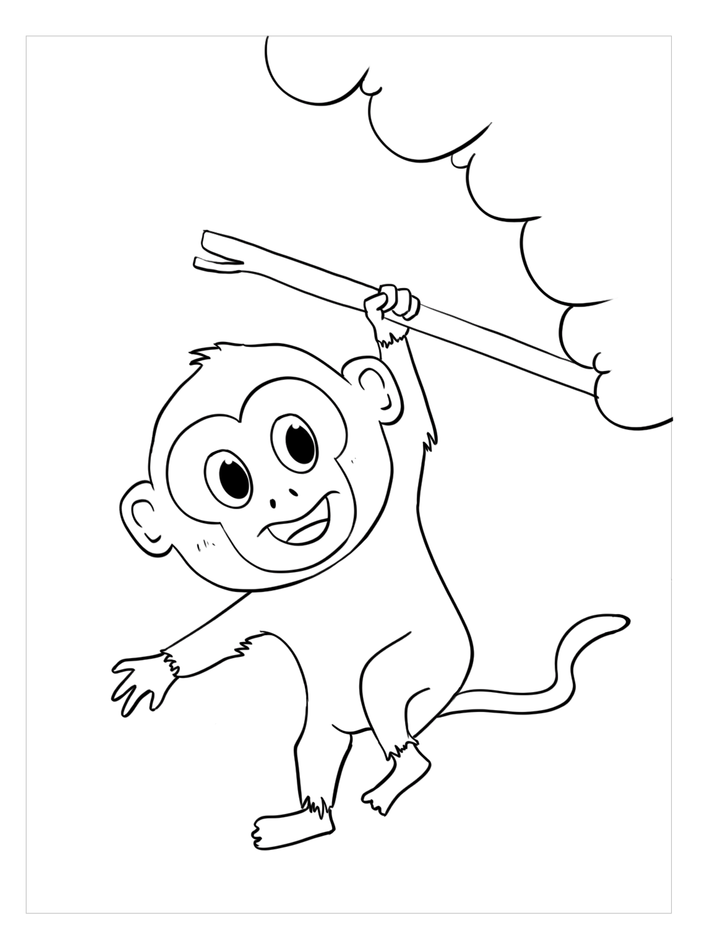 Bộ tranh tô màu con khỉ