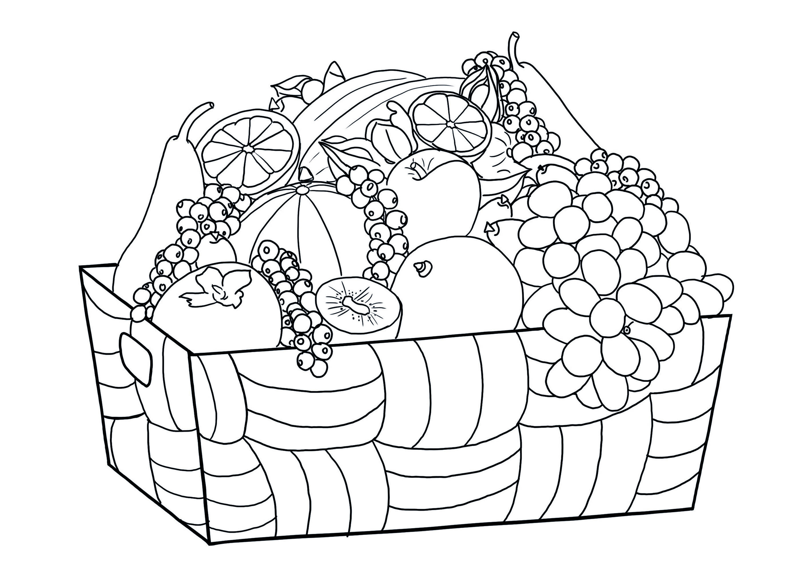 Fruits and Vegetables Coloring Page