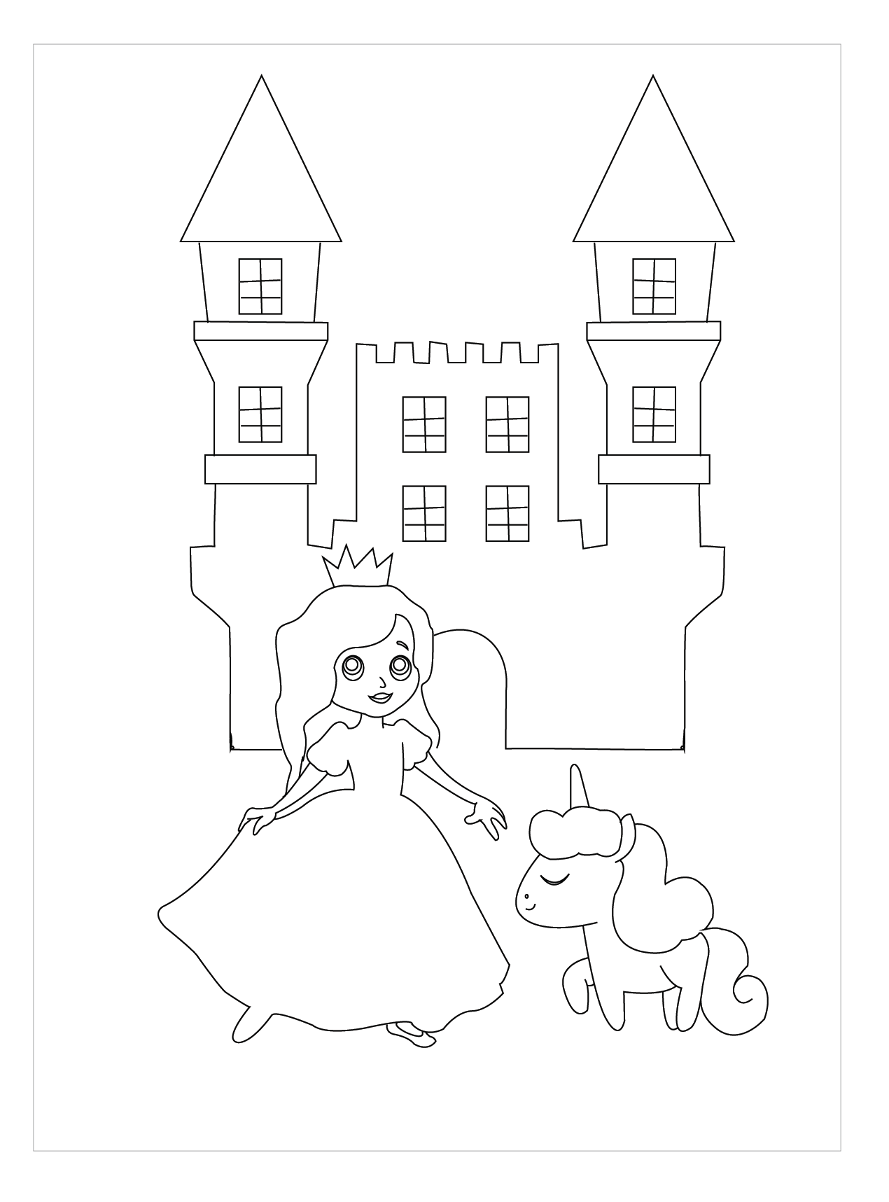 Hình tập tô lâu đài công chúa đẹp, đơn giản