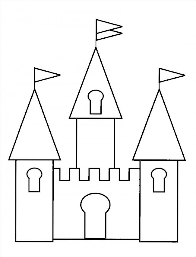 Hình tập tô lâu đài công chúa đơn giản